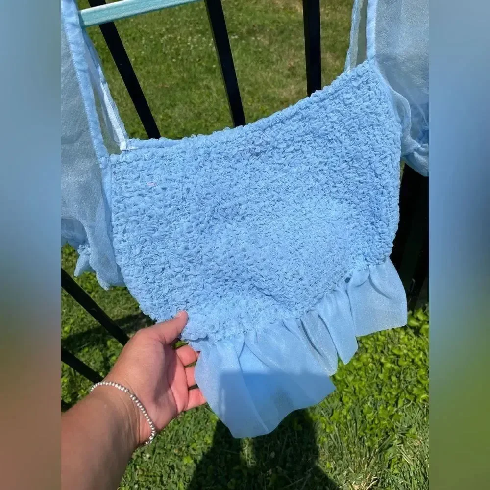 STAUD French Blue Cannon Top NWT